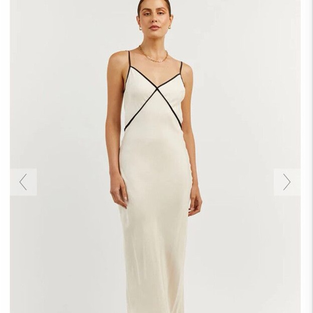 DISSH Cream Maxi Dress with Black Accents